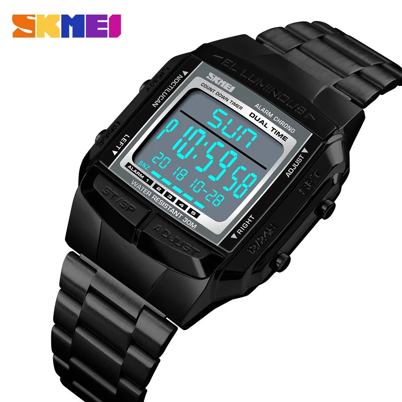 Relógio Digital Masculino SKMEI Esportivo, Militar, Luxo, À Prova d'Água, com LED