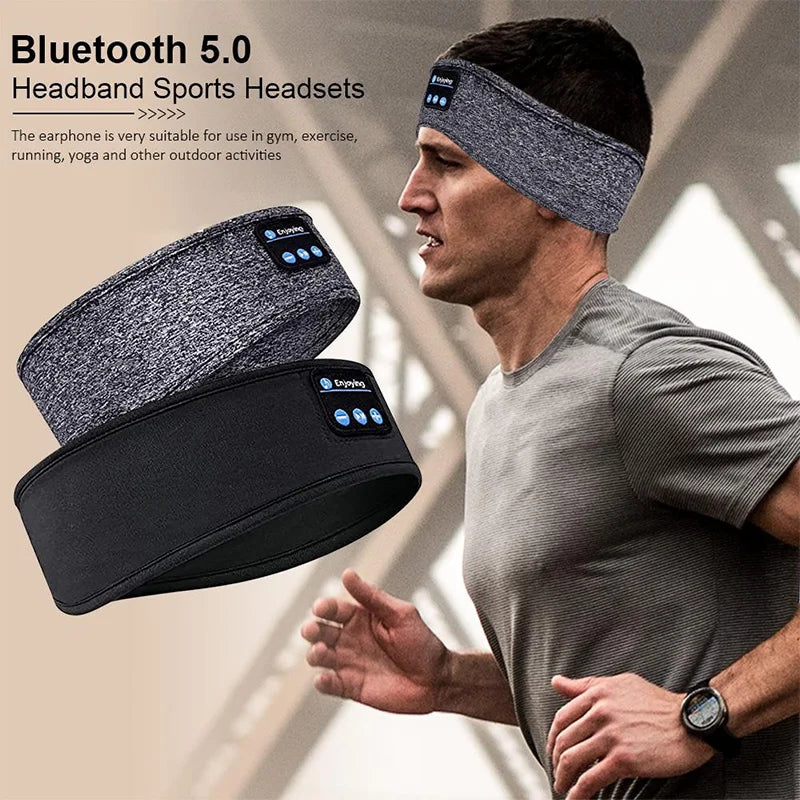 Máscara de Dormir com Auscultadores Bluetooth - Faixa de Cabeça Confortável para Desporto e Música