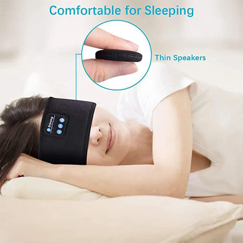 Máscara de Dormir com Auscultadores Bluetooth - Faixa de Cabeça Confortável para Desporto e Música