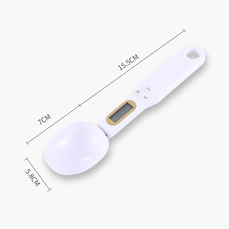 Balança Digital de Cozinha 500g/0.1g com Tela LCD - Colher Medidora para Alimentos, Farinha, Leite e Café