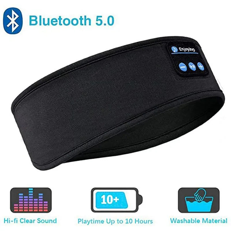 Máscara de Dormir com Auscultadores Bluetooth - Faixa de Cabeça Confortável para Desporto e Música